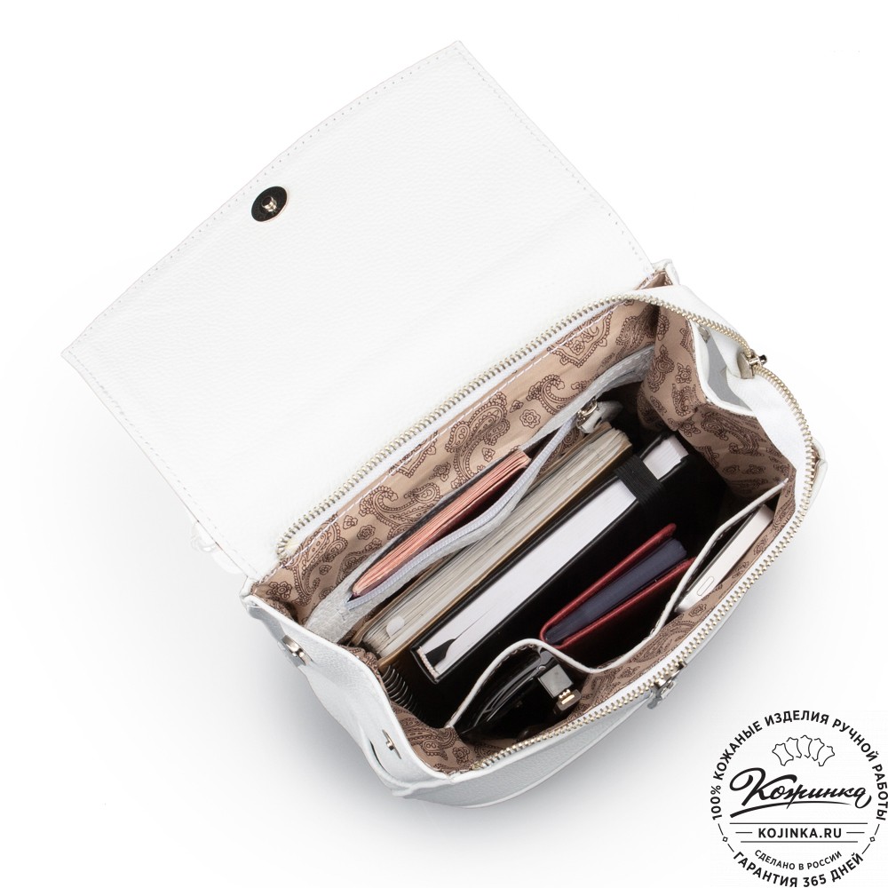 Женский кожаный рюкзак "Ассоль" (белый)